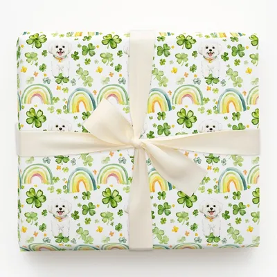 Rainbows with the Maltese - Gift Wrap for Christmas, Holidays Wrapping Paper, Christmas Wrapping Paper