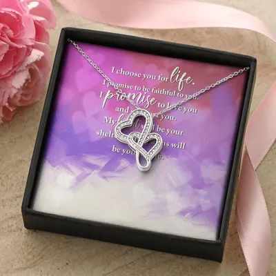 I Choose You For Life -  Double Hearts Necklace