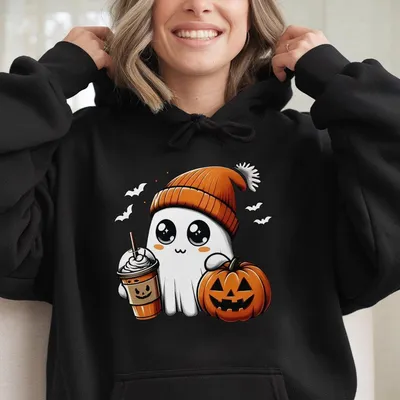 Graphic Print Hoodie For Winter And Autumn Women Round Casual Apparel Soft Cotton Top Apparel Made