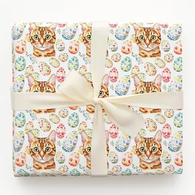Easter Eggs with the Bengal - Gift Wrap for Christmas, Holidays Wrapping Paper, Christmas Wrapping Paper