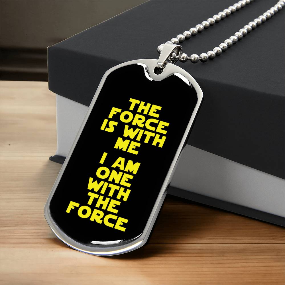 Dog Tag For Dad - I Am One With The Force - Army Tag Necklace, Dog Tag