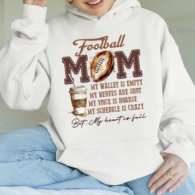 Football Mom My Wallet Is Empty Hoodie Hoodie Hoodie Vintage Football Vibes Funny Football Mom Graphic Hoodie Fall Football