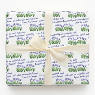 Wonderfully in Blue - Gift Wrap for Christmas, Holidays Wrapping Paper, Christmas Wrapping Paper