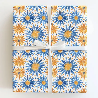 Caught in a Blue Romance - Gift Wrap for Christmas, Holidays Wrapping Paper, Christmas Wrapping Paper