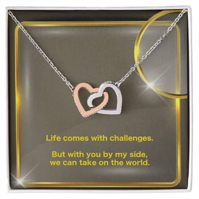 Take On The World Interlocking Hearts Necklace