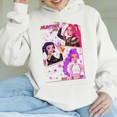 Kpop Demon Hunters Jinu Manga Graphic Hoodie Kpop Huntrix Demon Hunter Kids Hoodie Saja Girls Kpop Hoodie For Kids