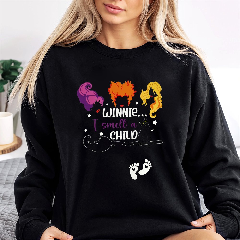 Halloween Pregnant Sweatshirt Winnie I Smell A Child Sweatshirt Halloween Pregnancy Announcement Sweatshirt