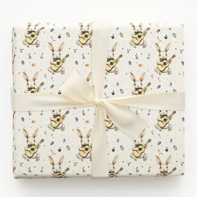 Bunny Strings - Gift Wrap for Christmas, Holidays Wrapping Paper, Christmas Wrapping Paper