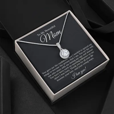To My Beautiful Mom Necklace, Mothers Day Gift From Daughter, Sentimental Gift