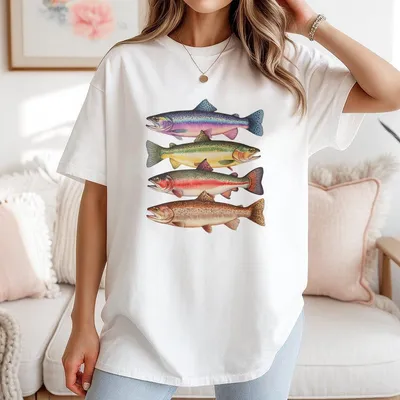 River Fish Species Youth T-Shirt Nature Inspired Graphic T-Shirt For Boys And Girls Summer Outfit