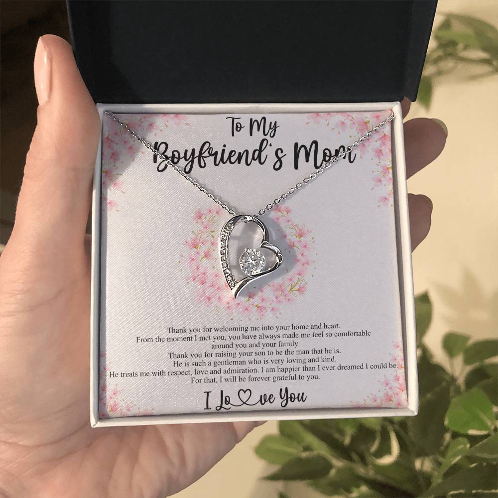 To My Boyfriend's Mom Mother Day Gift Necklace Forever Love Necklace