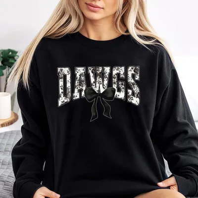 Preppy Football Sweatshirt Design Sweatshirt Floral Dawgs Sweatshirt Football Coquette Sweatshirt Game Day Football Sweatshirt Glitter Foot