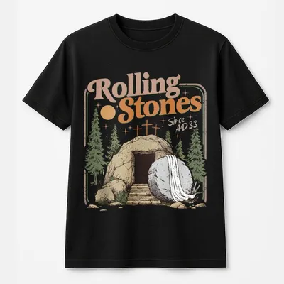 Rolling Stones T-Shirt,He Is Risen Christian T-Shirt,Christian Graphic Jesus T-Shirt,Unique Gift,Womens Jesus T-Shirt,Men'S Oversized