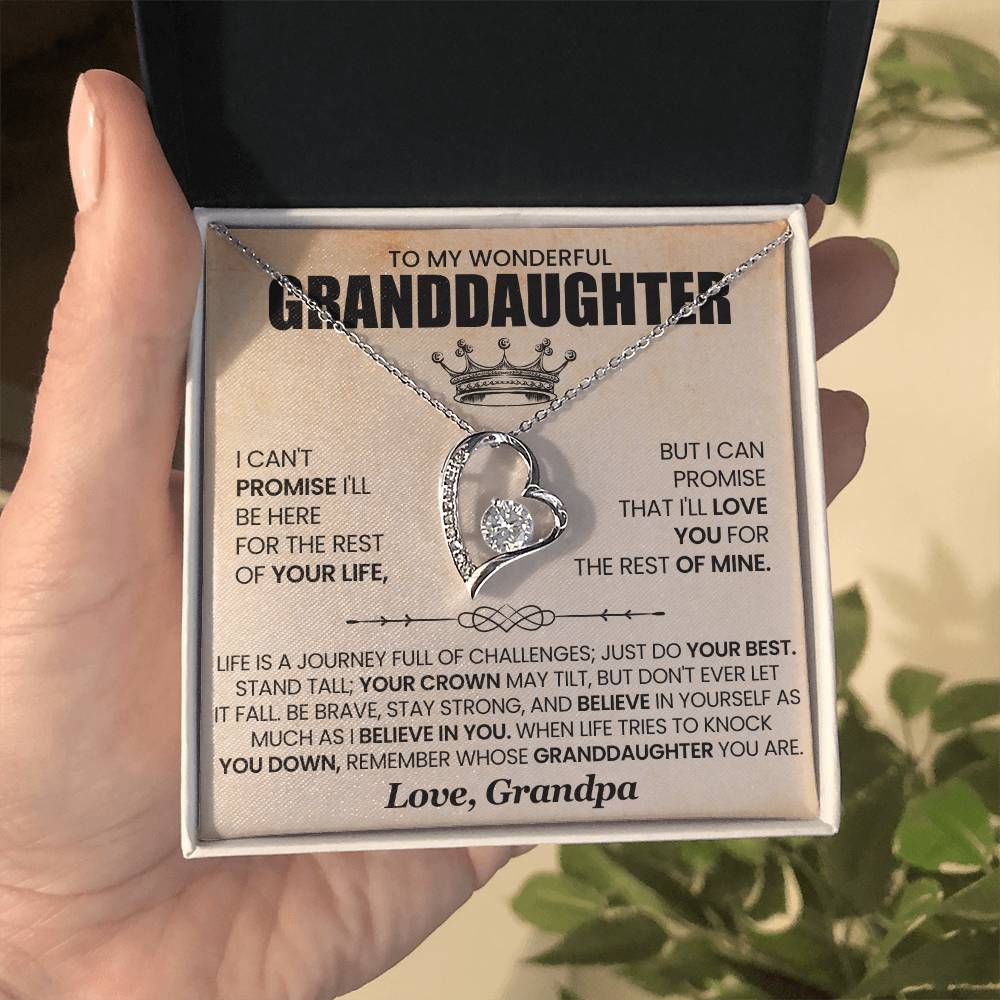 To My Wonderful Granddaughter, Promise Of Love Necklace