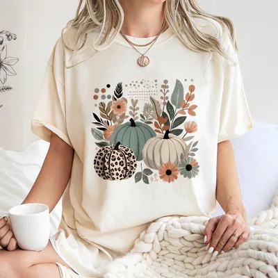 Boho Pumpkins Fall T-Shirt, Leopard Pumpkin Boho Fall T-Shirt, Pumpkin Season Rustic Boho T-Shirt, Trendy Fall Thanksgiving Autumn Vibes