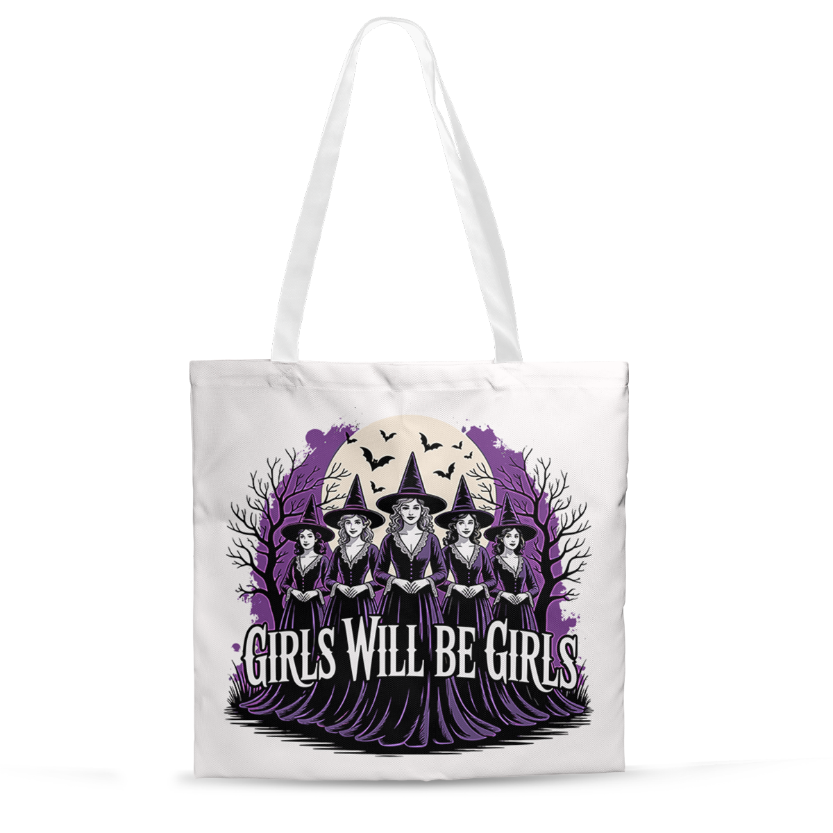 Girls Will Be Girls Halloween Tote Bag – Canvas Reusable Bag