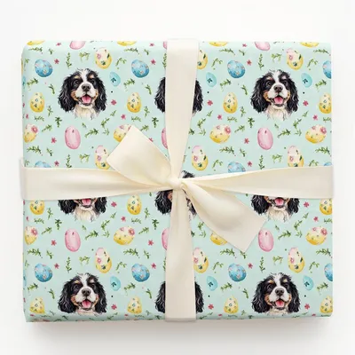 Easter Eggs with the Bernedoodle - Gift Wrap for Christmas, Holidays Wrapping Paper, Christmas Wrapping Paper
