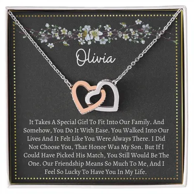 Interlocking Necklace Son'S Girlfriend Interlocking Hearts Necklace