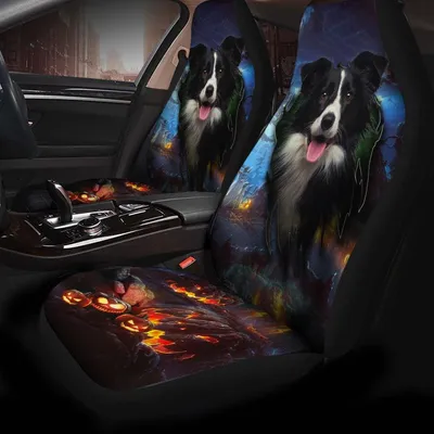 Border Collie Dog Halloween Car Seat Covers