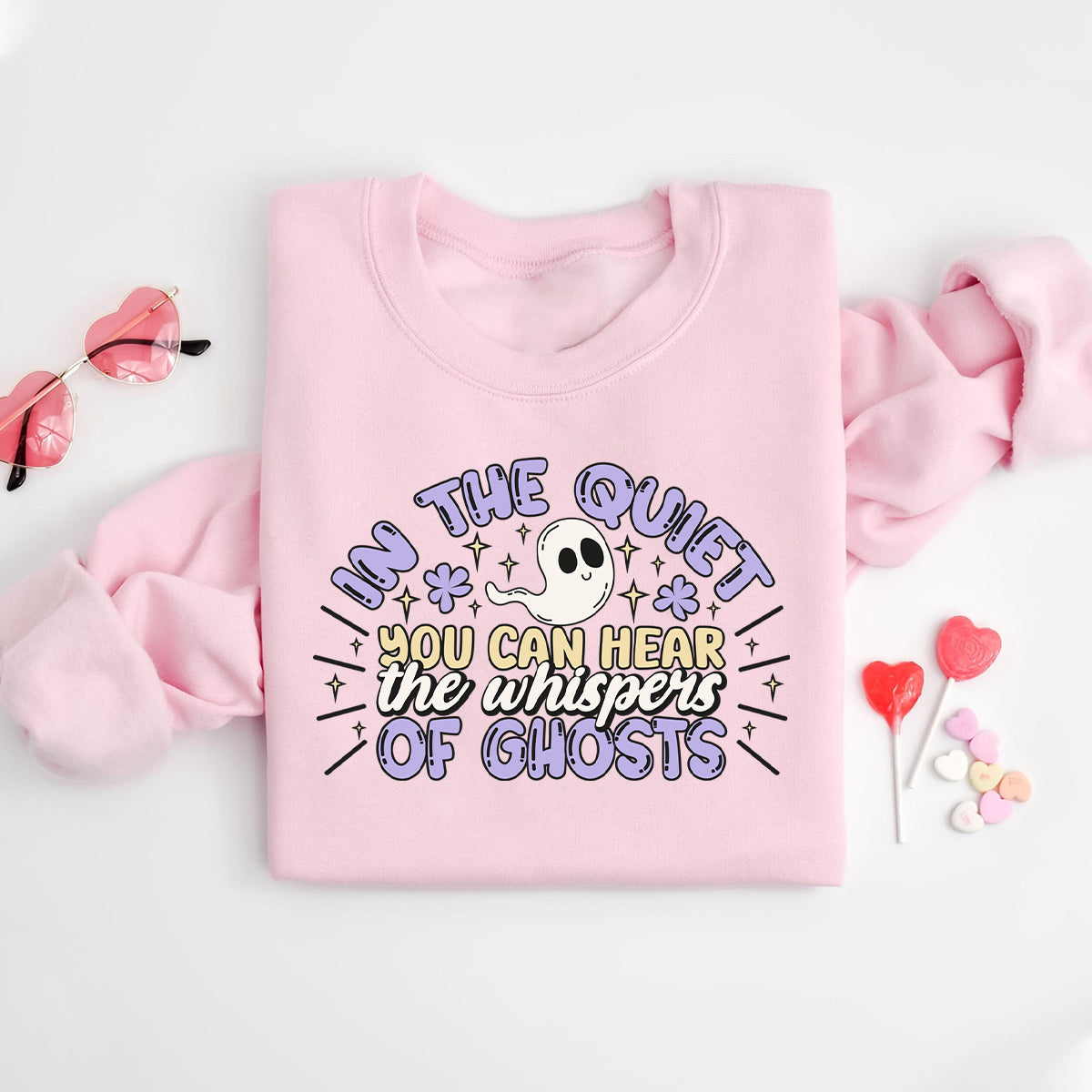 Whispers of Ghosts Pullover – Spooky Season Unisex Sweatshirt