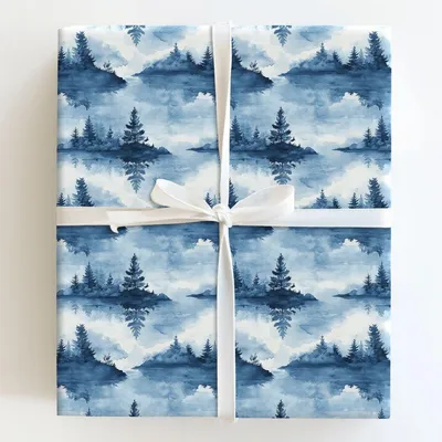 Twilight on the Water - Gift Wrap for Christmas, Holidays Wrapping Paper, Christmas Wrapping Paper