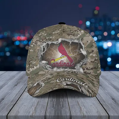Baseball Cap Cardinals Camouflage Torn Reveal With Stl Logo And Baseball Bat Graphic Baseball Cap