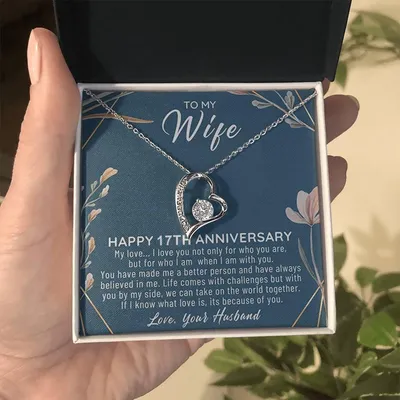 17 Year Wedding Anniversary Wife Gift Forever Love Necklace