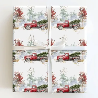 Rustic Red Christmas - Gift Wrap for Christmas, Holidays Wrapping Paper, Christmas Wrapping Paper