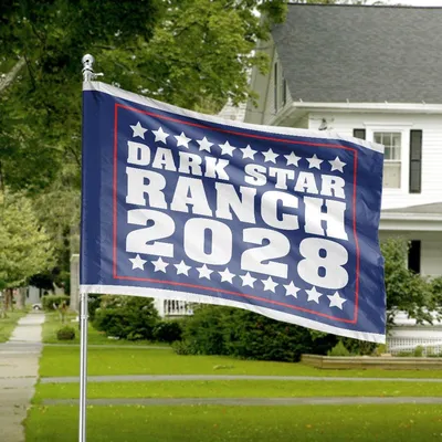 Dark Star Ranch 2028 Political Star Banner House Flag Campaign Farm Decor Horizontal House Flag