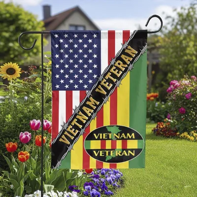 Vietnam Veteran American Flag Outdoor Decoration For Your House And Garden Vertical Garden Flag