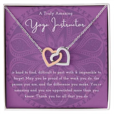 Gift For Yoga Instructor Yoga Instructor Appreciation Gift A Truly Amazing Yoga Instructor Gift Interlocking Hearts Necklace