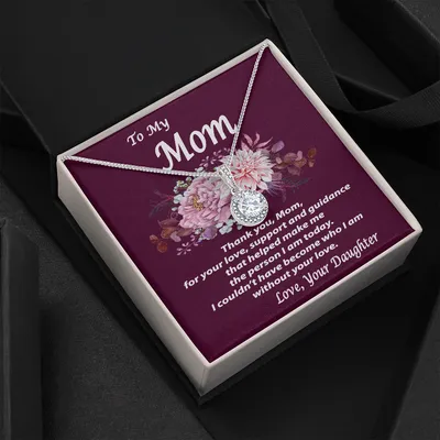 To My Mom Gift Necklace, To Mom From Daughter Message Card Necklace, Mother's Day Gift Necklace, Mom Birthday Gift Necklace