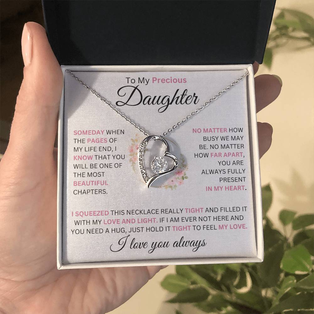 To My Daughter - No Matter How Busy - Love You Heart Necklace