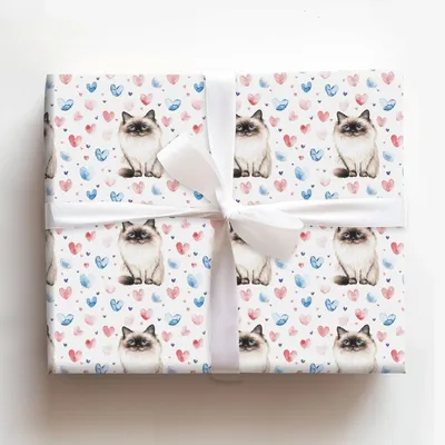 Birman Valentine - Gift Wrap for Christmas, Holidays Wrapping Paper, Christmas Wrapping Paper