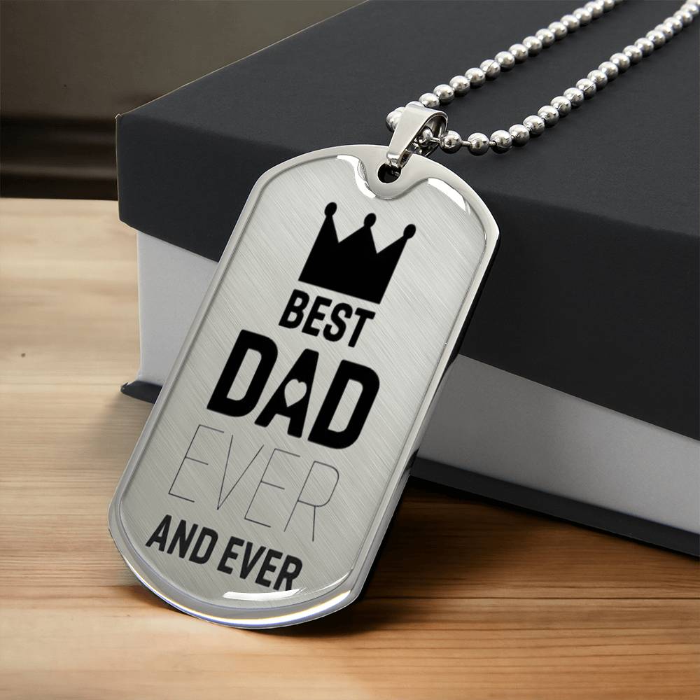 Best Dad Ever - Army Tag Necklace, Dog Tag