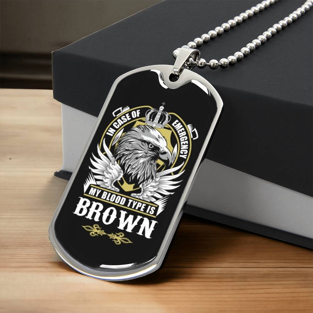 Brown Bangle - Army Tag Necklace, Dog Tag