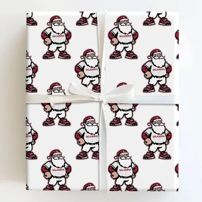 Santa’s Lineup Card – OU Edition - Gift Wrap for Christmas, Holidays Wrapping Paper, Christmas Wrapping Paper