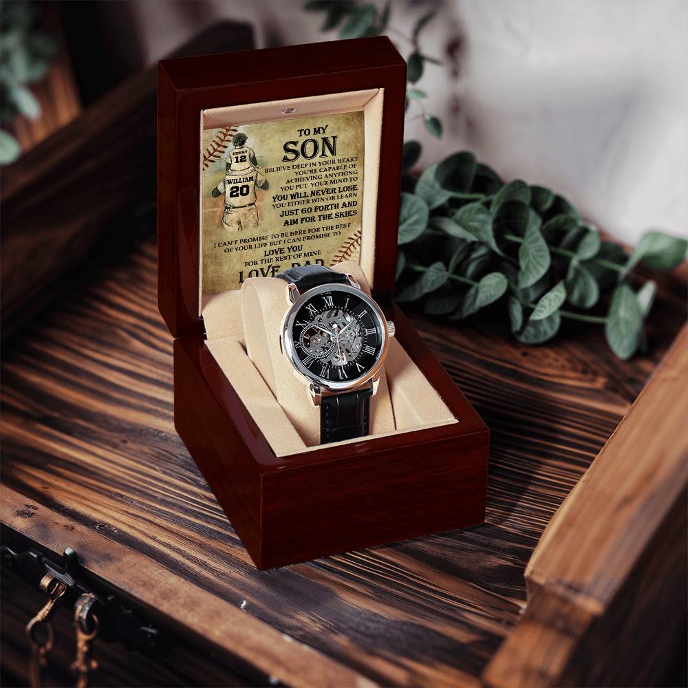 To My Son Openwork Watch Gift For Son From Dad Son Baseball Gift Son Birthday Gift Son Graduation Gift