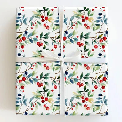 Romi Berry Wrap - Gift Wrap for Christmas, Holidays Wrapping Paper, Christmas Wrapping Paper