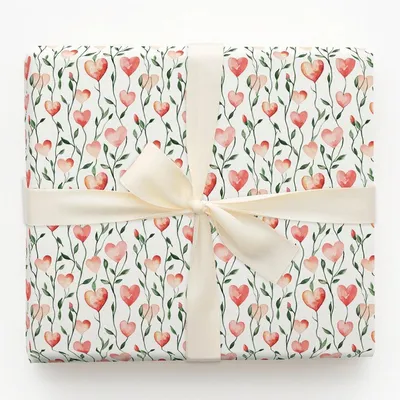 Blushing Buds - Gift Wrap for Christmas, Holidays Wrapping Paper, Christmas Wrapping Paper
