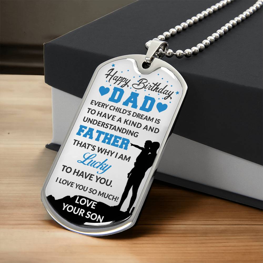 Gift For Dad - Army Tag Necklace, Dog Tag