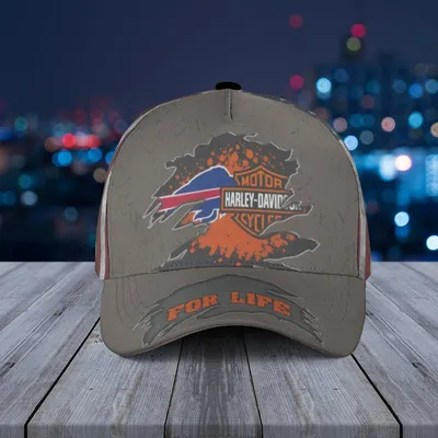 Baseball Cap Harley-Davidson Buffalo Bills Nfl American Flag Distressed Vintage Style Fan Hat For Men Baseball Cap