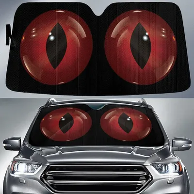 Red Evil Eyes Background Printed Car Sun Shades Cover Auto Windshield PrintSyde