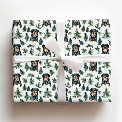 Snow Day for Rottweiler - Gift Wrap for Christmas, Holidays Wrapping Paper, Christmas Wrapping Paper