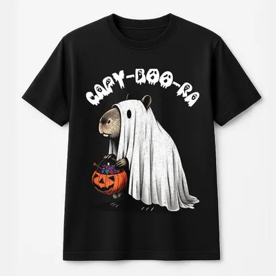 Cappy Boo Ra Halloween T-Shirt,Cute Capybara Ghost Costume T-Shirt,Funny Spooky Season Animal Graphic For Her Him