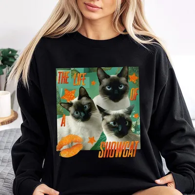 The Life Of A Showcat Sweatshirt, Custom Photo Showcat Sweatshirt, Cat Lover Gift, Kitty The Life Of A Showcat Sweatshirt, Custom Kitty Portrait