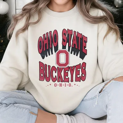 Ohio State Buckeyes Sweatshirt White Vintage Game Day Oversized Sweatshirt Unisex College Spirit