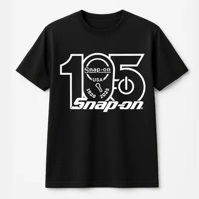 Snap-On Brand Fleece T-Shirt – American Tool Legend Graphic With Bold Back Logo, Unisex Garage Apparel, Streetwear Look, Usa-Made & Printed Apparel