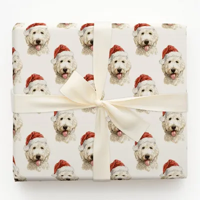 Goldendoodle Santa - Gift Wrap for Christmas, Holidays Wrapping Paper, Christmas Wrapping Paper