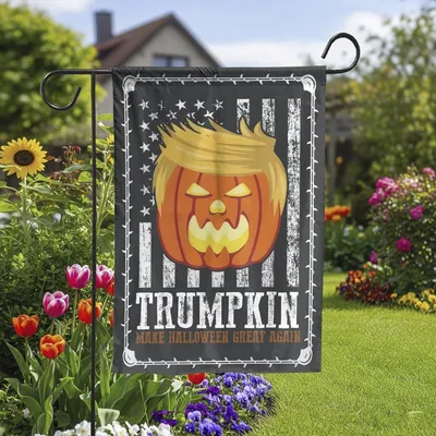 Trump Pumpkin Make Halloween Great Again Flag, Halloween Decoration Vertical Garden Flag